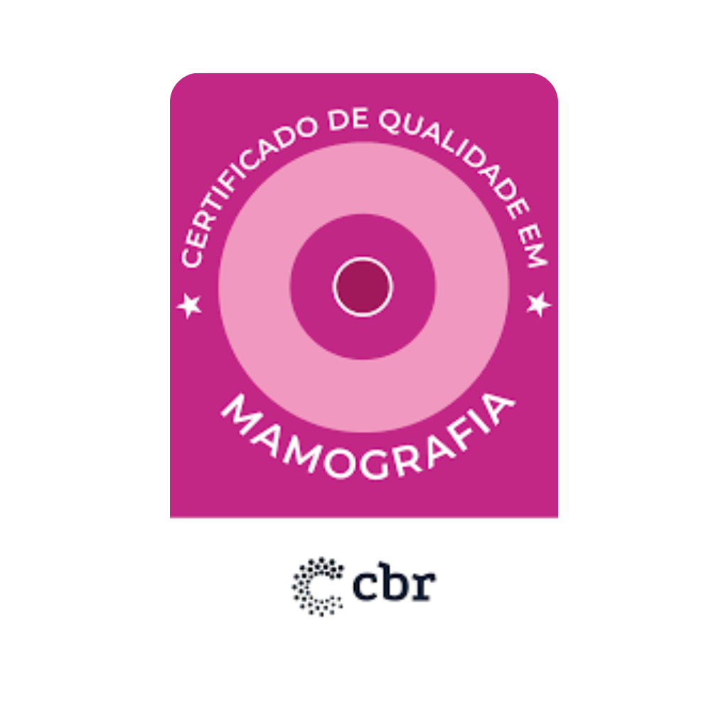 Emblema do Certificado de Qualidade em Mamografia concedido pela CBR